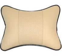 Автомобильная подушка на подголовник SNOOGY экокожа, бежевая SN-pillow-bеg-lth