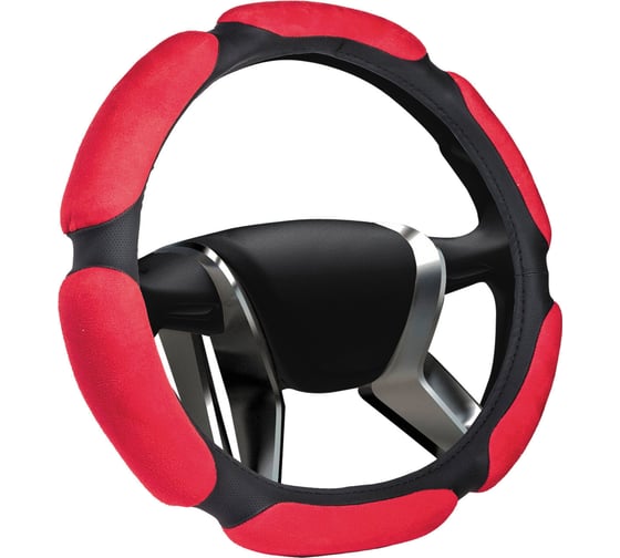 Оплетка на руль AZARD GROUP "M" (d=38см) красный спонж 6 лепестков OPLA0073 1