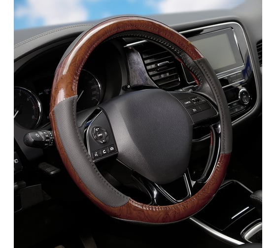 Оплетка на руль AZARD GROUP WOODEN винил, вставки перфорированные, M, дерево OPLA0140