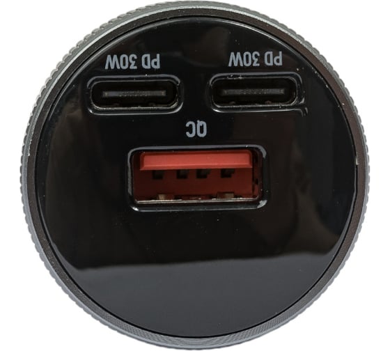 Автомобильное зарядное устройство TFN c+c+a qc/pd 78w display б/к grey TFN-CC-ACC-78W-GR