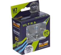 Автомобильная галогенная лампа МАЯК H7, 12V, 55W, PX26d Super Light +100%  ULTRA, 2 шт. 82720SL+100 30808419