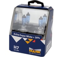 Автомобильная галогенная лампа МАЯК H7, 12V, 55W, PX26d Active Super White +30%, 2 шт. 72720ASW+30 30808647