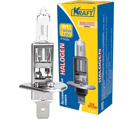 Автолампа KRAFT H1 12v 100w P14.5s KT 700001