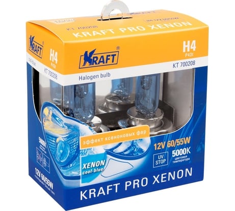 Автолампа KRAFT H4 12v 60/55w P43t Pro Xenon KT 700208
