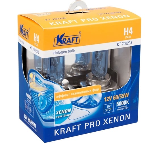 Автолампа KRAFT H4 12v 60/55w P43t Pro Xenon KT 700208 1