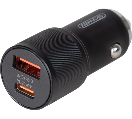 Зарядное устройство SKYWAY адаптер 12/24v, 25w, usb type-c (pd) черный S04601016 1