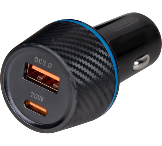 Зарядное устройство SKYWAY адаптер 12/24v, 38w, usb (qc 3.0) type-c (pd) черный S04601021 1