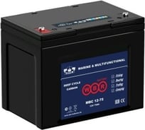 Тяговый аккумулятор для лодочного электромотора карбоновый (Carbon) WBR MBC12-75 12В, 75 Ач УТ-00000443