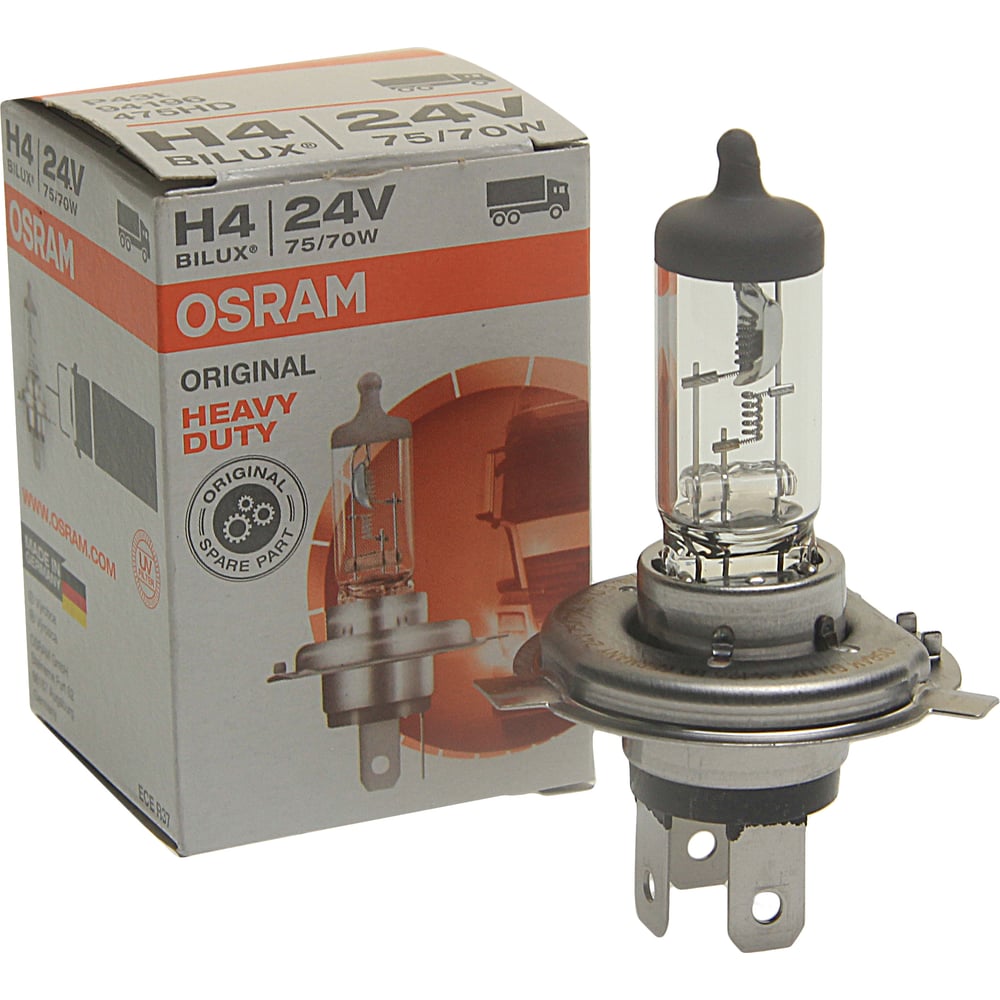 Автолампа OSRAM H4 75/70 P43t-38 HEAVY DUTY 24V 94196 - выгодная цена ...