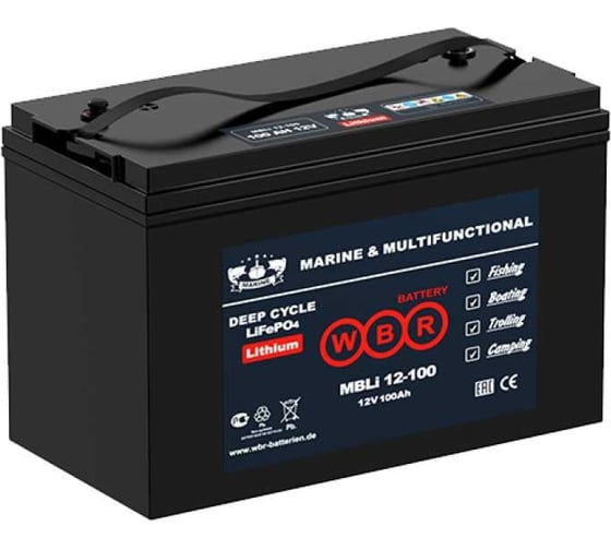 Тяговый аккумулятор для лодочного электромотора литиевый WBR (LiFePO4) MBLi24V 100 WBR УТ-00001320 1