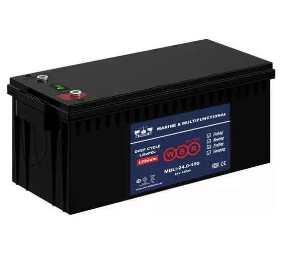 Тяговый аккумулятор для лодочного электромотора литиевый WBR (LiFePO4) MBLi24V 100 WBR УТ-00001320 1
