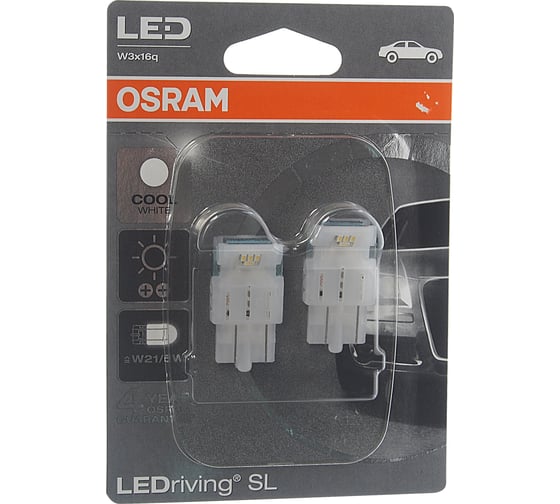Автолампа OSRAM W21/5W W3х16q LED STANDART COOL WHITE 7716CW-02B