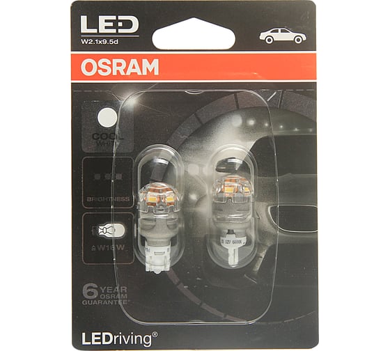 Автолампа OSRAM W16W W2.1х9.5d LED PREMIUM COOL WHITE 9213CW-02B 1