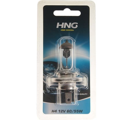 Автолампа HNG H4 60/55 P43t блистер 12V HNG-12443бл