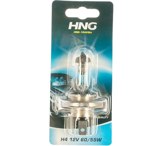 Автолампа HNG H4 60/55 P43t блистер 12V HNG-12443бл