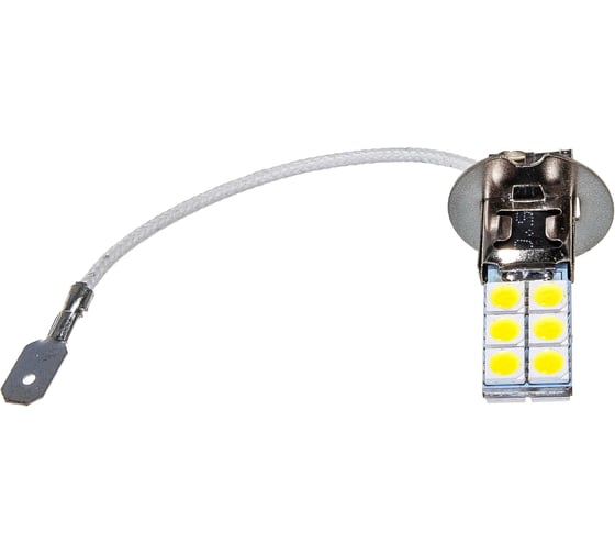 Автолампа SKYWAY диод H3, 12 SMD диодов 1-конт, белая S08201010