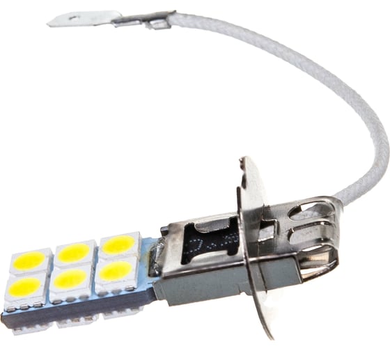 Автолампа SKYWAY диод H3, 12 SMD диодов 1-конт, белая S08201010