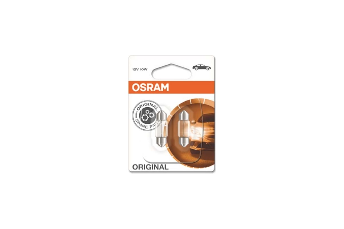 Автолампа OSRAM C10W SV8.5-8 31 мм, 2 шт, 12V, 1, 10, 50 6438-02B ...