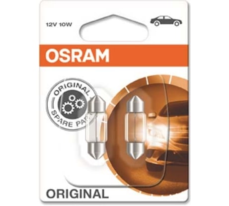 Автолампа OSRAM C10W SV8.5,8 31мм, 2шт 12V ,1,10,50 6438-2BL