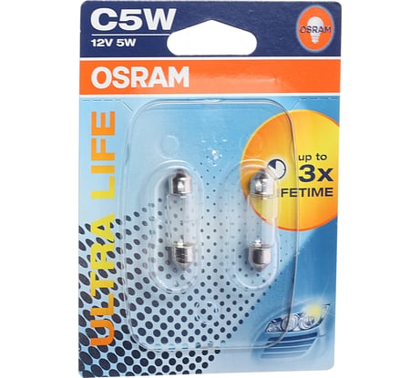Автолампа Osram C5W SV8.5,8 ULTRA LIFE, 2шт 12V ,1,10 6418ULT-02B