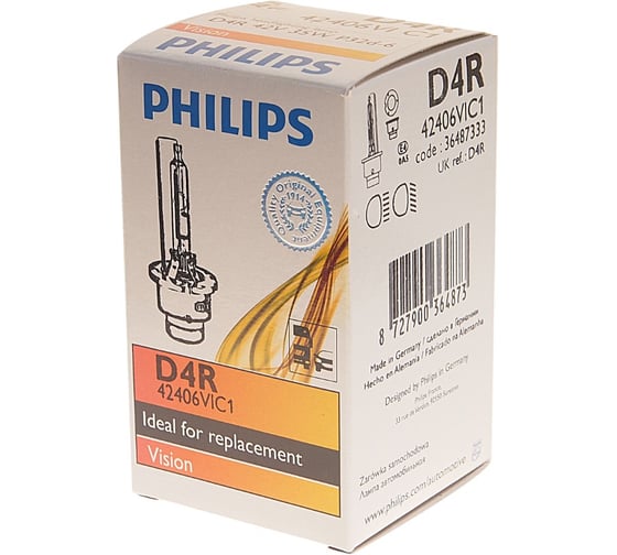 Автолампа PHILIPS D4R 35 P32d-6 XENON VISION 4300K 42V, 1.4 42406VIC1