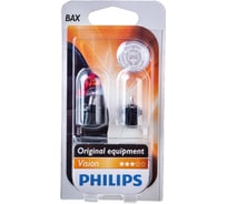 Автолампа PHILIPS BAX1.2W с черным патроном BAX8.5d,2, 2шт 12V 1,10,200 12598B2