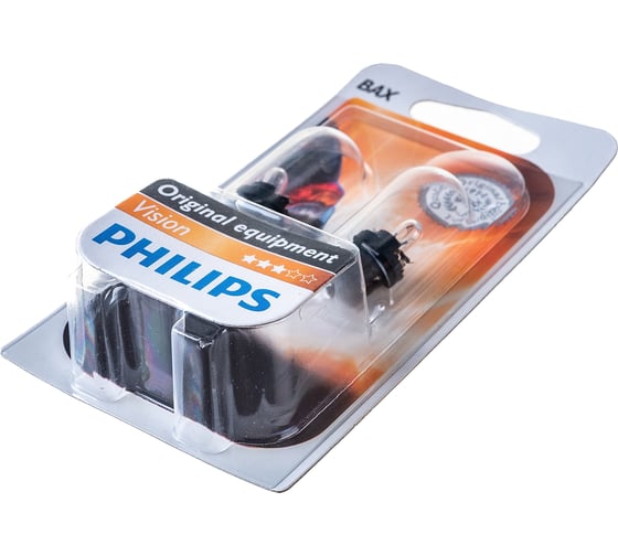 Автолампа PHILIPS BAX1.2W с черным патроном BAX8.5d,2, 2шт 12V 1,10,200 12598B2