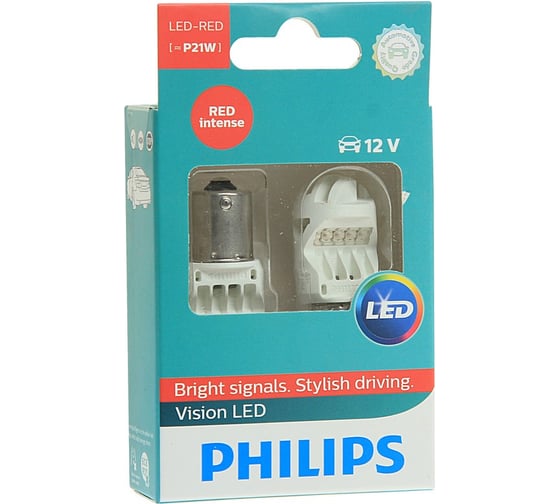 Автолампа PHILIPS P21W LED RED INTENSE, 2шт 12V, 1 OLD 12839REDX2 1