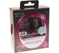 Автолампа PHILIPS H4 60,55 P43t-38+60 COLOR VISION PURPLE 3350K 2шт 12V ,1,5 12342CVPPS2