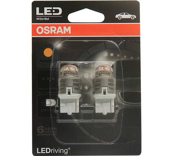 Автолампа OSRAM W21,5W W3 16q LED AMBER, 2 шт. 12V, 10,50 7915YE-02B
