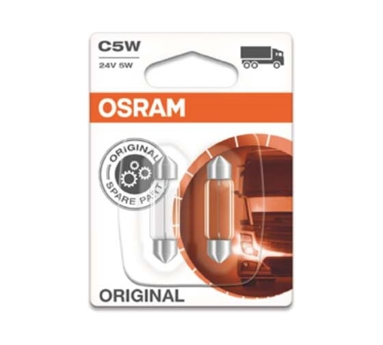 Автолампа OSRAM C5W SV8.5,8 35 мм, 2 шт. 24V, 1,10,50 HIT 6423-02B