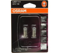 Автолампа Osram T4W BA9s LED 6000K, 2шт 24V ,1,5 3924CW-02B