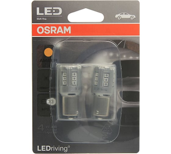 Автолампа OSRAM P21W BA15s LED AMBER, 2 шт. 12V, 1, 10, 50 OLD 7456YE-02B 1