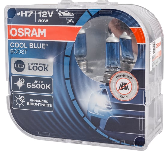 Автолампа OSRAM H7 80 PX26d +50% BLUE BOOST 5000K, 2 шт. 12V, 1, 10 62210CBB-HCB