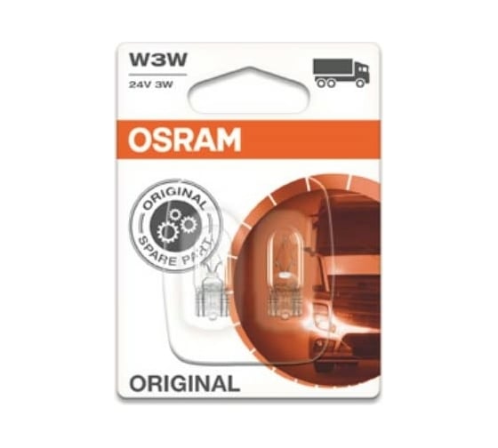 Автолампа OSRAM W3W W2.1 9.5d 24V, 2 шт, 1, 10, 50 2841-02B 1
