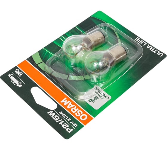 Автолампа OSRAM P21, 5W BAY15d ULTRA LIFE, 2 шт. 12V, 1, 10 7528ULT-02B