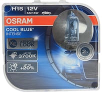 Автолампа OSRAM H15 15, 55 PGJ23t-1+20% BLUE INTENSE, 2 шт. 3700K 12V, 1, 10 64176CBI-HCB