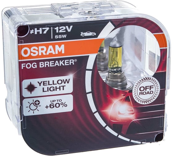 Автолампа OSRAM H7 55 PX26d FOG 2600K, 2 шт. 12V, 1, 10 62210FBR-HCB