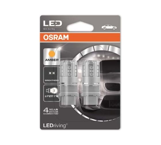 Автолампа OSRAM P27,7W W2.5 16q LED AMBER 12V, 1, 10, 50 3547YE-02B