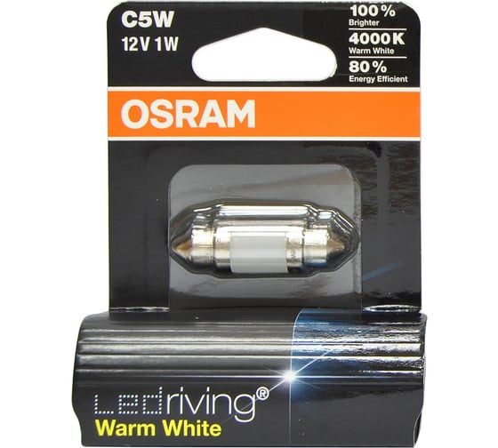 Автолампа OSRAM C5W SV8.5.8 35 мм LED WARM 4000K 12V, 1, 5 6498WW-01B 1