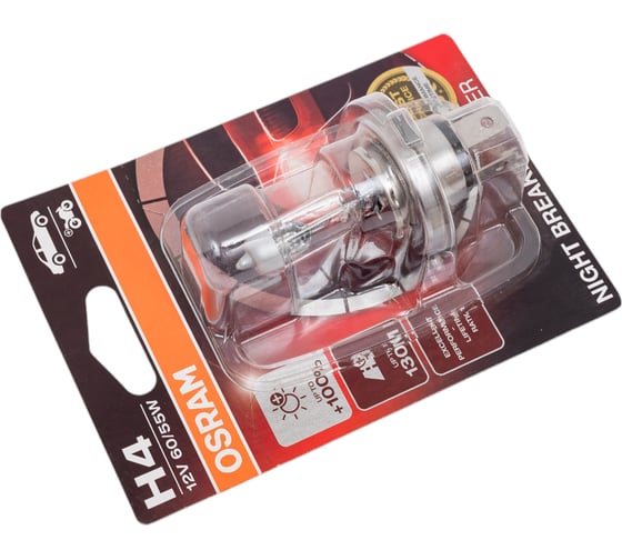 Автолампа OSRAM H4 60, 55 P43t+100% NIGHT SILVER 12V, 1, 10 64193NBS-01B