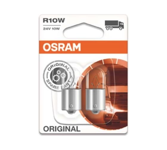 Автолампа OSRAM R10W BA15s, 2 шт. 24V, 1, 10, 50 HIT 5637-02B