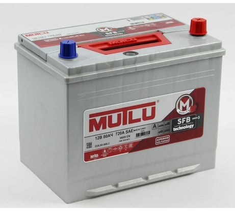 Аккумуляторная батарея Mutlu SFB M3 6СТ-80.0 95D26FL бортик D26.80.066.C