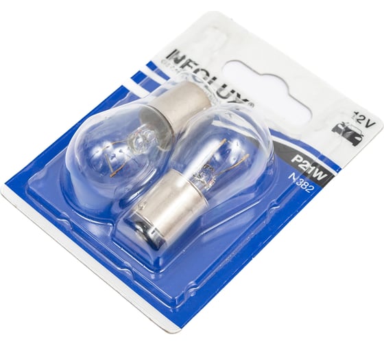 Автолампа NEOLUX P21W BA15s блистер, 2шт 12V 1 10 50 N382-02B