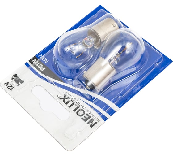 Автолампа NEOLUX P21W BA15s блистер, 2шт 12V 1 10 50 N382-02B