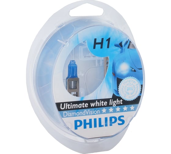 Автолампа PHILIPS H1, 55 P14.5s DIAMOND VISION 5000K 2 шт. 12V 1,5,30 HIT 12258DVS2