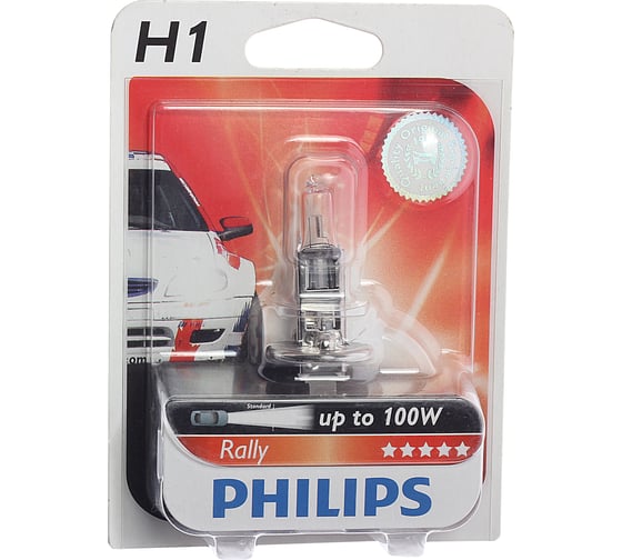 Автолампа PHILIPS H1, 100 P14.5s RALLY 12V 1,10,100 12454RAB1