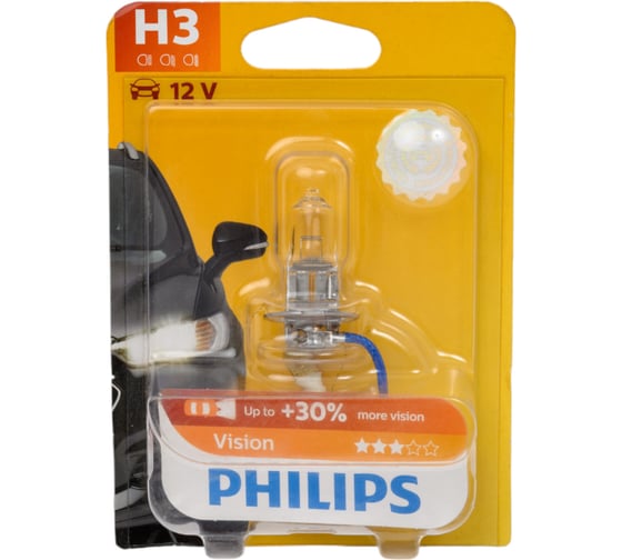 Автолампа PHILIPS H3, 55 PK22s+30% 12V 1,10 12336PRB1 1