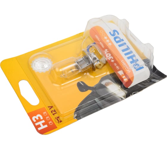 Автолампа PHILIPS H3, 55 PK22s+30% 12V 1,10 12336PRB1