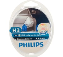 Автолампа PHILIPS H3, 55 PK22s DIAMOND VISION 5000K 2 шт. 12V 1,5,30 12336DVS2